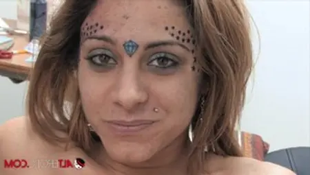 Amina Sky Gets A Face Tattoo While Completely Nude