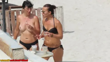 Nice Tits Bikini Beach Teens Tanning Topless Voyeur HD Video