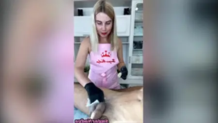 Hair Removal On A Huge Penis! By The Beautiful Depilation Master SugarNadya