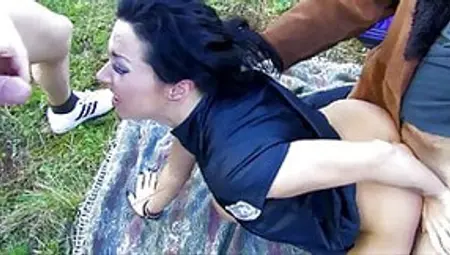 The Brunette Policewoman Has Anal Sex And Double Penetration