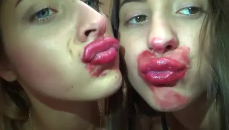 Sexy Red Lipstick Kisses