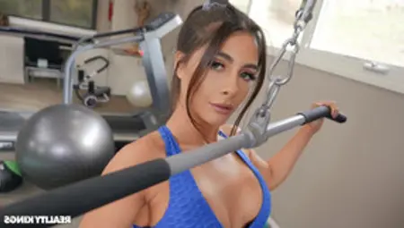 Athletic Brunette With Fine Tits Gets Fucked In The Gym