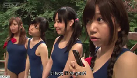 Japanese Schoolgirls In Swimsuits CFNM Handjob Harem