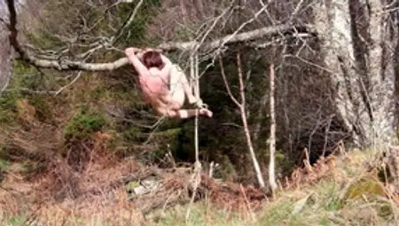 Naked Self-bondage In The Woods Gone Wrong.