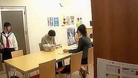 Asian Schoolgirl Seduces Teacher In Library