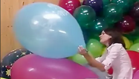 Single Woman Around Balloons