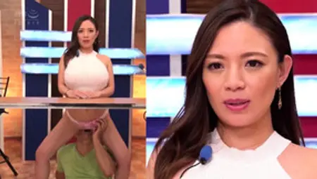 Kinky Oriental News Anchor Satisfying Her Hunger For Cock