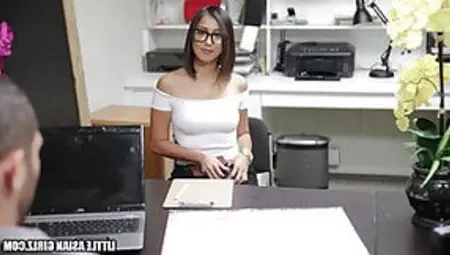 Asian Real Estate Agent Caught Fucking Dildo In Interview