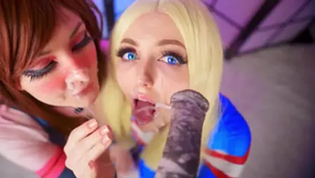Two Fine Lezzies Playing With A Dildo On My Hero Academia Costumes