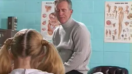 Old Age Teacher Drilling A Teenage College Girl Doggystyle At The Classroom