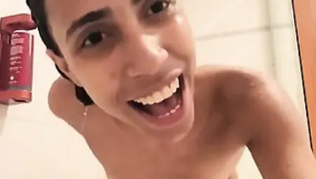 Brazilian Latina Masturbate Her Tiny Wet Pussy In Shower - Solo Vagina Play In Hotel