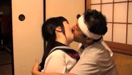 Adorable Japanese Teen Has An Older Man Banging Her Cunt