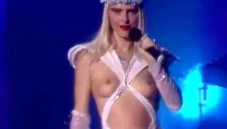 Cicciolina Nearly Nude Live On Stage Italian Television