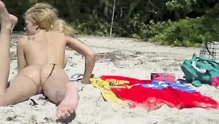 Exhibitionist Babes Nikki Brooks & Violet Skye Are Masturbating On A Beach