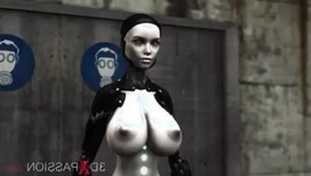 Plowed System Inside Area 51. Female Android Fucks Rough A