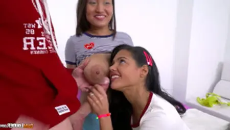 Spanish Cuties Cristina Miller & Apolonia Lapiedra Share One Fat Cock