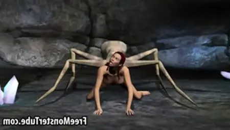 3d Redhead Babe Gets Fucked Hard By An Alien Spider