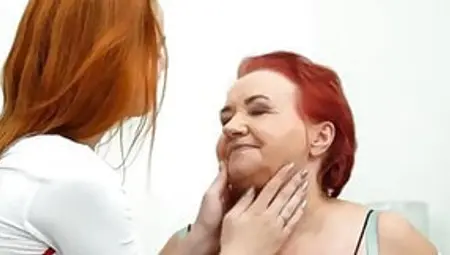 Redhead Russian Sexiest Granny Has Sex With Russian Girl