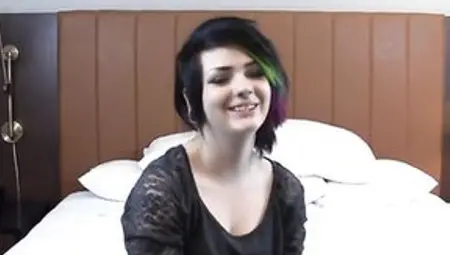 Emo Chick Is Barely Legal, But She Desperately Wants To Become A Pornstar, As Soon As Possible