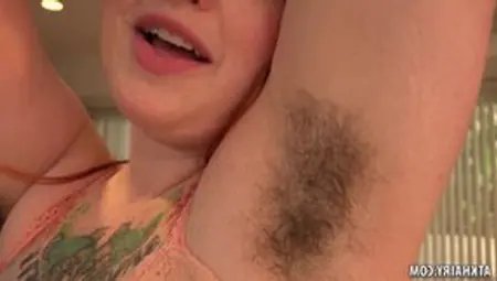 Chubby Redhead Teases With Her Hairy Twat And Big Tits