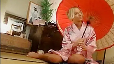 AMWF - Blonde European Woman Massages An Asian Man
