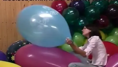 Single Woman Around Balloons