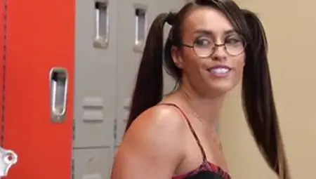 Pigtailed Brunette Hair Went To The Wrong Locker Room And Ended Up Drilled Harder Than Ever Previous To