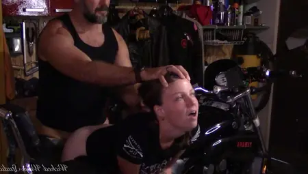 Biker Goddess Bent Over A Motorcycle And Banged Inside The Butt
