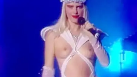Cicciolina Nearly Nude Live On Stage Italian Television