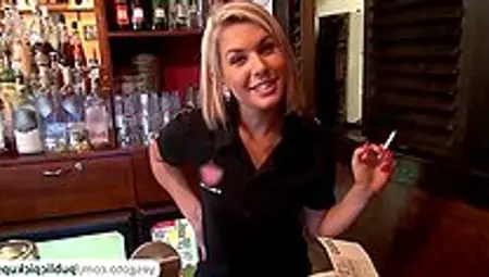 Beautiful Blonde Bar Girl Gets Paid For Sex And Receives Sticky Facial