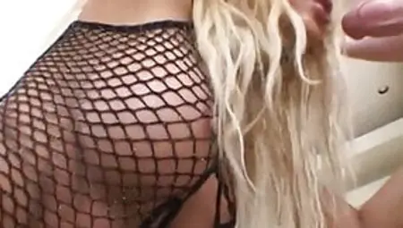 Curvy Blond Gets Fucked Hardcore In Her Fishnet Stockings