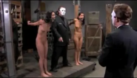 Slender Amateur Hussy Gets Punished By Masked Master In Black Suit
