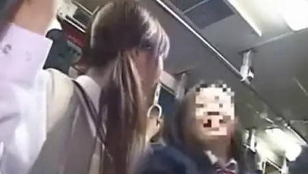 Schoolgirl Grope And Tekoki Handjob On Bus