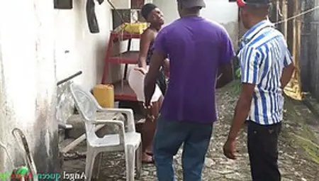 African Woman Lets Two Gangsters Fuck Her Brains Out After Fingering Her Pussy For A While