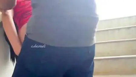 19 Year Old Lovers Fuck And Squirted Into A Outside Staircase