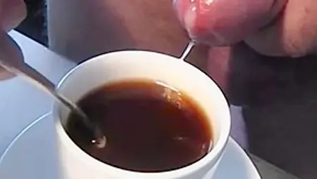 Sperm Coffee Cookie Glass Uncut Cock Foreskin Masturbation