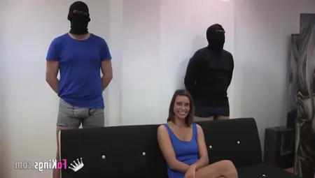 A Girl From The Street Gets Involed In Wild Foursome Orgy Fuck