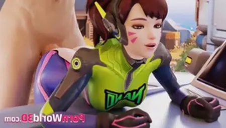 3D DVa Gets Thumped By A Big Cock