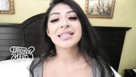 Watch This Hot Latina Teen With Big Nipples Give Head