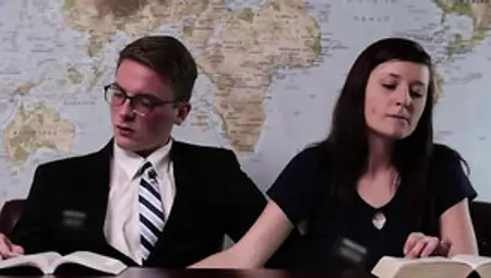 Handjob Under Table For Amateur Mormon Couple