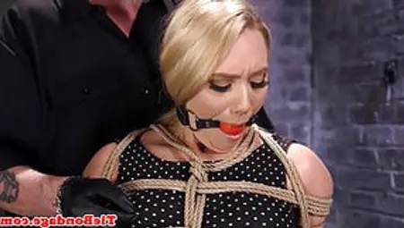 Blonde Bdsm Hogtied For Anal And Pussy Toying