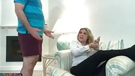 Stepmom Fucks Stepson While On A Conference Call