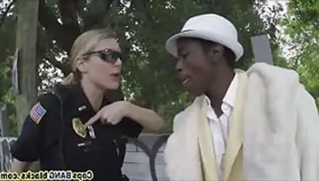 Huge Black Cocked PIMP Fucking Two Female Police Officer Whores
