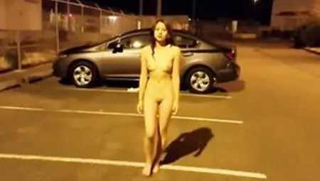 Night Evening Nude Walk On Public Parking (oriental)