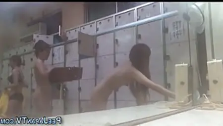 Japanese Girls Mostly Don't Know About A Hidden Camera, In The Locker Room, While Peeing