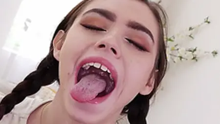 Lucie Cline's Mouth Is Made For Cock Sucking
