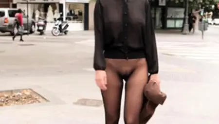 No Skirt Seamless Pantyhose In Public