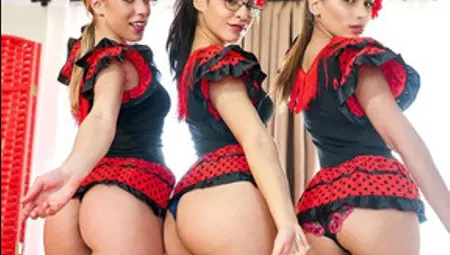 Latina Teen BFFs Fuck Their Dance Teacher Together In A Hot Group Sex Orgy