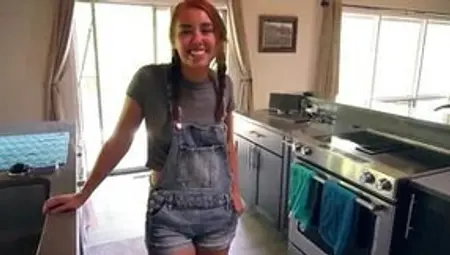 Hot Young Maid Convinced To Try Porn For 1st Time: BrandiBraids