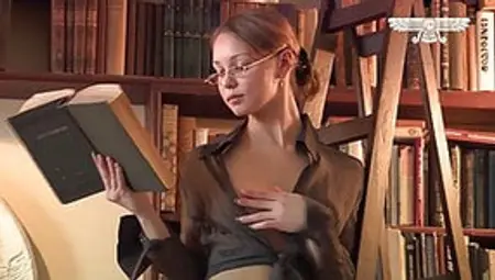Sexy Librarian Pleasures Herself, Upscaled To 4K